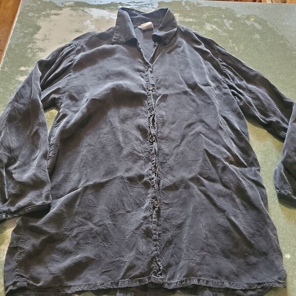 Johnny Was black button down shirt sz XS - Picture 1 of 4
